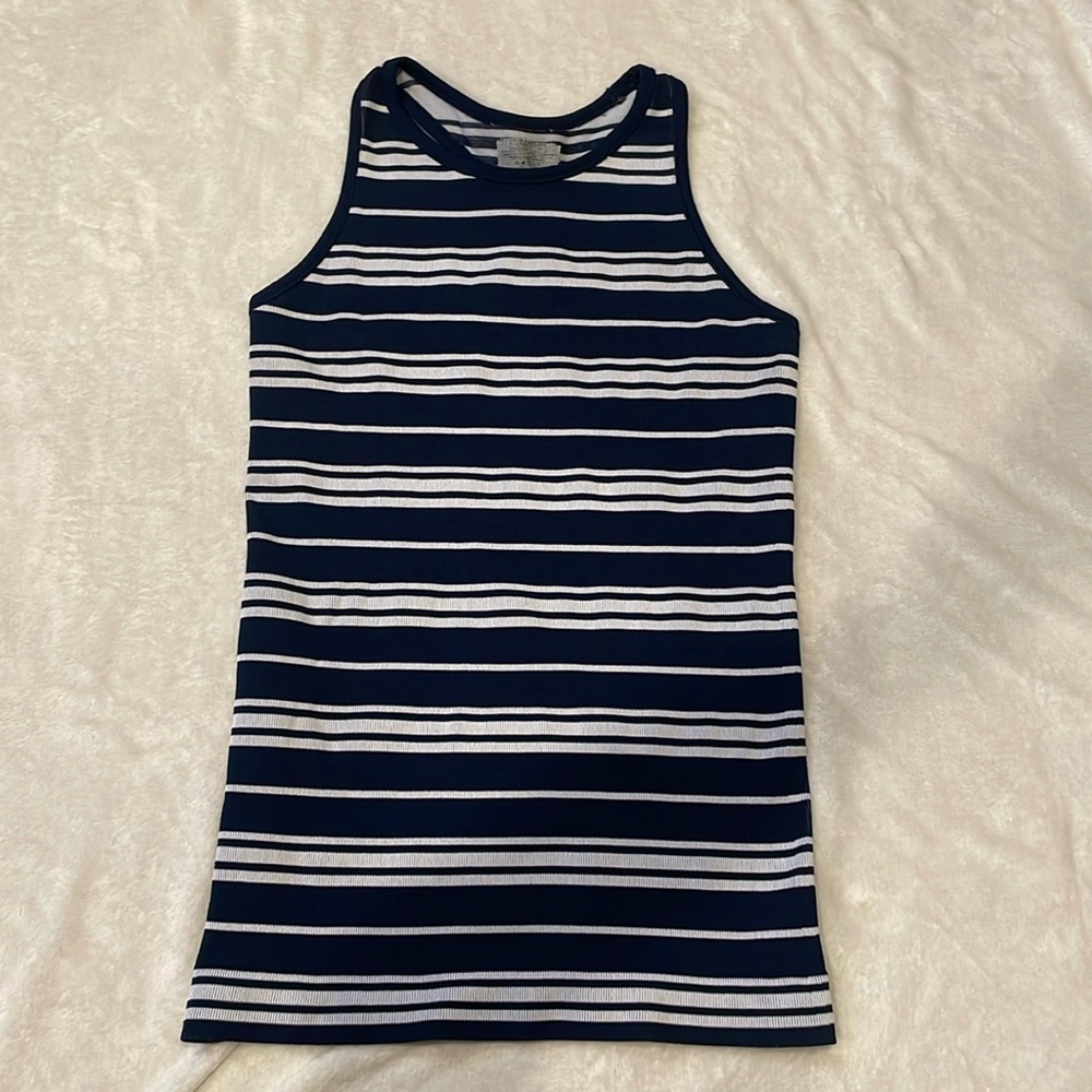 Athleta Navy and white tank top ~ Size M